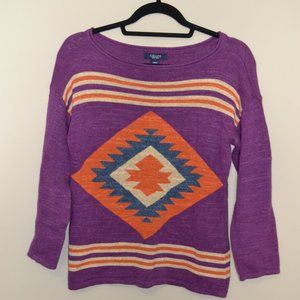 Small Chaps Purple Aztec Sweater